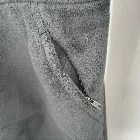 Athleta Women's Long Sherpa Minka Coat XS Black Fleece Zipper Closure Pockets - Picture 9 of 16